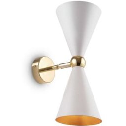 Maytoni Aplique de pared 2 luces moderno dorado con tulipas blancas