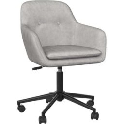Loft24 Silla de oficina de terciopelo gris claro