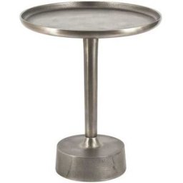 MOYCOR Mesa auxiliar aluminio plateado d. 46 cm