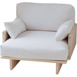 Naan Furniture Sillón blanco roto de pino natural 94,5 cm Sin barnizar