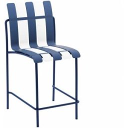 Mobili Rebecca Set de 2 Taburetes de bar altos en polipropileno blanco azul 110x54x49