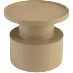 MACABANE Mesa auxiliar redonda de madera pintada en color topo d45 cm