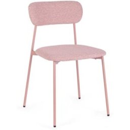 Bizzotto Juego de 4 sillas de comedor de fibra sintética, rosa