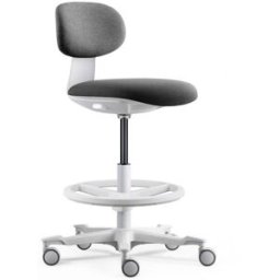 hjh OFFICE Silla de trabajo tela gris oscuro
