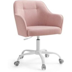 SONGMICS Silla giratoria de oficina con altura ajustable de color rosa