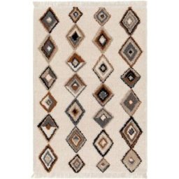 AFK Alfombra suave y de diseño estilo étnico beige 120 x 170 cm