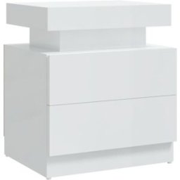 Maison Chic Mesita de noche madera de ingeniería blanco brillo 45x35x52 cm