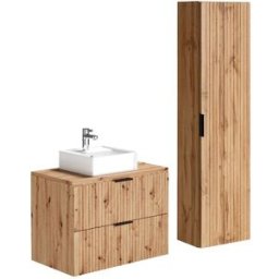 Unique Conjunto de baño madera color natural claro