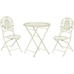 Beliani Conjunto de balcón plegable metal verde claro