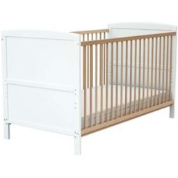 AT4 Cuna bebé evolutiva madera blanco y haya 70 x 140 cm