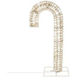 ECD Germany Bastón de caramelo con 400 LEDs en dorado luz blanca cálida 75cm
