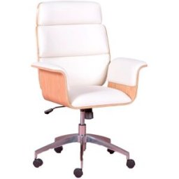 Nest dream Silla de oficina para ejecutivos en madera clara, blanco