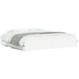 Maison Chic Cama matrimonial con cajones madera blanco 180x200 cm