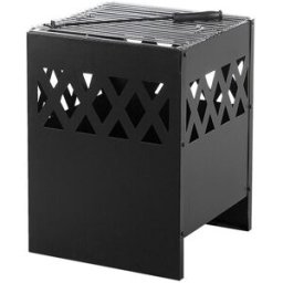 Beliani Brasero con parrilla metal negro