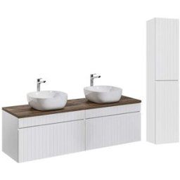 Petits meubles Conjunto mueble lavabo doble 160cm tableros laminados blanco