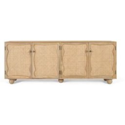 GINER Y COLOMER Aparador de madera de mango con 4 puertas y diseño artesanal
