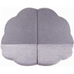 MeowBaby Alfombra de juego para niños, nube 160x160cm, terciopelo, gris