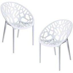 Regalos Miguel Pack 2 sillas color blanco en polipropileno