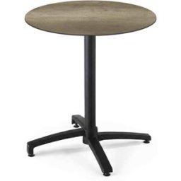 Oviala Mesa de bistró de jardín redonda inclinable 70cm roble ahumado