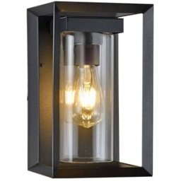 Wonderlamp Aplique de pared exterior negro de metal