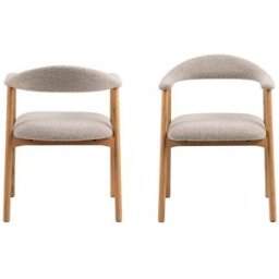 Drawer Conjunto de 2 sillas de mesa de tela y madera - natural chino