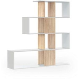 duehome Estantería de diseño modular 145 cm blanco roble