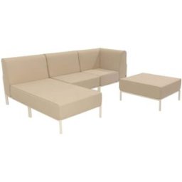 Oviala Conjunto modular de jardín bajo para 4 personas beige