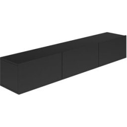 Petits meubles Mueble tv de pared 3 puertas 160 cm paneles de aglomerado negro