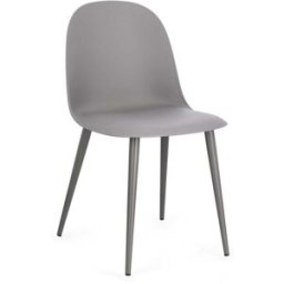 Bizzotto Juego de 2 sillas de comedor en acero y polipropileno gris