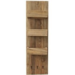 BERAH GETAH Estantería de pared de teca maciza reciclada