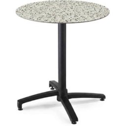 Oviala Mesa de bistro de jardín redonda inclinable 70 cm 4 plazas terrazo