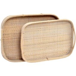 Fijalo Bandeja set 2 ratán 56x36x5,5 decoración natural