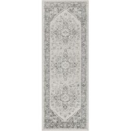 Livabliss Alfombra de pasillo vintage oriental gris/blanco 80x220