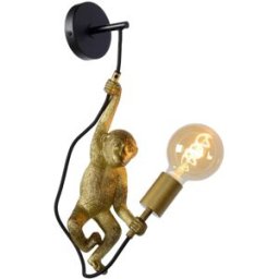 Lucide Lámpara de pared de sintético 1xe27, negro