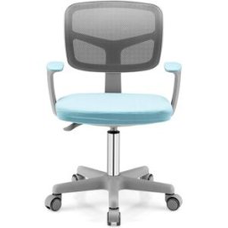 Giantex Silla de escritorio infantil con respaldo de malla azul 54x54x80cm