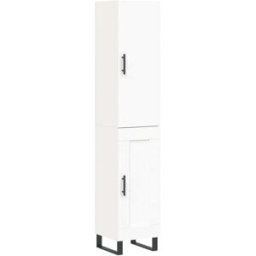 Maison Chic Aparador alto madera contrachapada blanco 34,5x34x180 cm