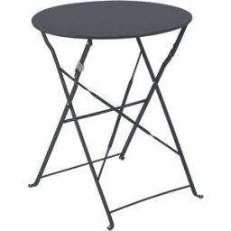 Oviala Mesa plegable de acero gris antracita