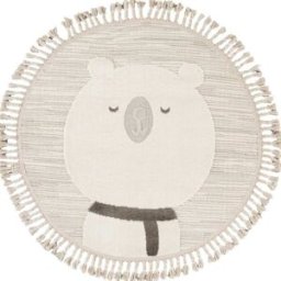The Deco Factory Alfombra infantil texturizada oso blanco 130x130