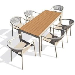 dcb garden Conjunto de comedor de jardín de aluminio para 4 personas - antracita