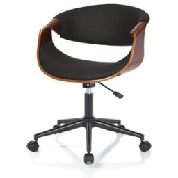 ORESTELUCHETTA Silla de oficina en polipiel negra cm al.73/83 x l.54 x p.55
