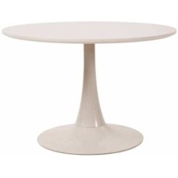 Oviala Mesa de centro redonda, 70 cm de diámetro, color crema
