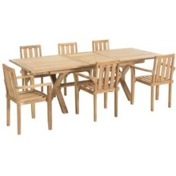 MACABANE Muebles de jardín de teca para 8/10 personas