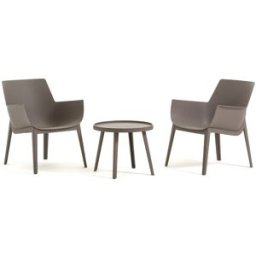 Fuori Conjunto de relax de 2 sillones con mesa jardín gris tórtola