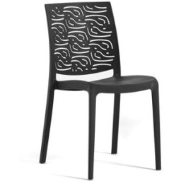 Fuori Conjunto de 4 sillas de resina para interior o exterior antracita