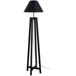 Tosel Lámpara de pie cuadrúpedo madera negro pantalla negro