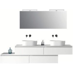 AQA DESIGN Mueble de baño de 9 piezas en melamina blanco mate