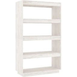 Maison Chic Estantería/divisor espacios madera pino blanco 80x35x135 cm