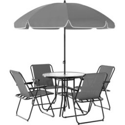 Outsunny Conjunto de jardín 80x80x70 cm gris