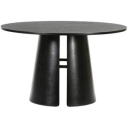 TEULAT Mesa redonda de 4 plazas en madera negra ø137 h75 cm