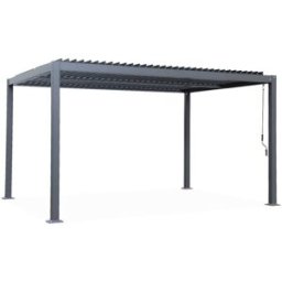 sweeek Pérgola bioclimática 3x4m de aluminio y acero con lamas orientables,